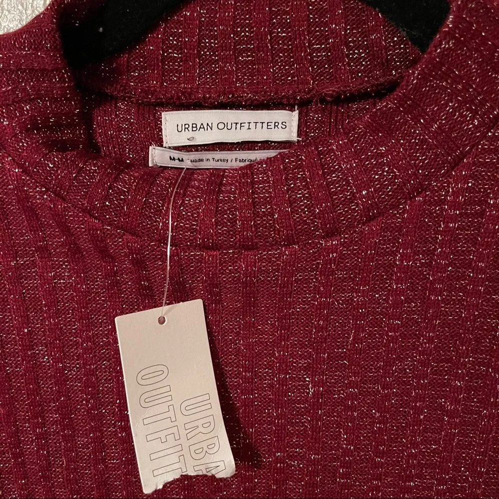 NWT UO Sofia Shimmer Ribbed Sweater Mock Dress - Picture 4 of 5